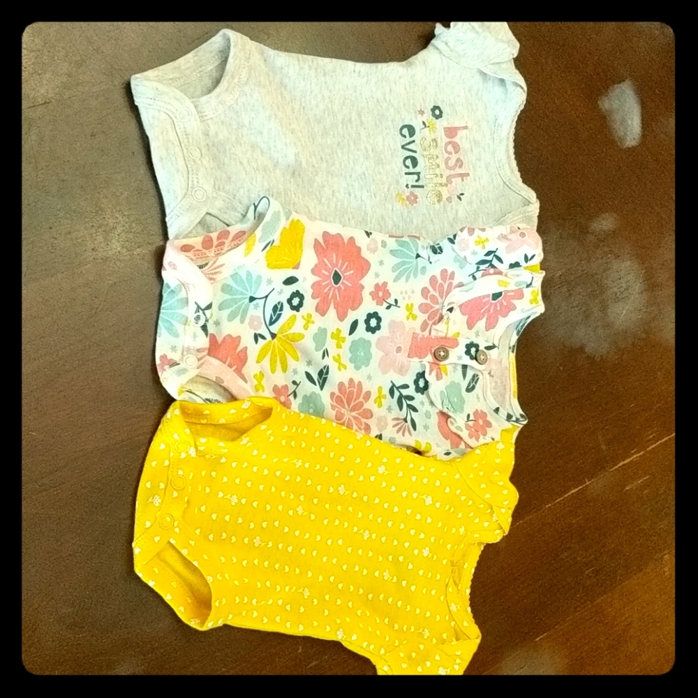 3 SUPER CUTE preemie onesies
